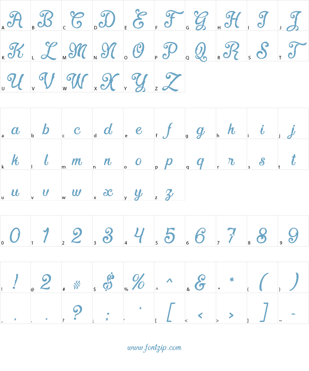 Fadli Script Font Character